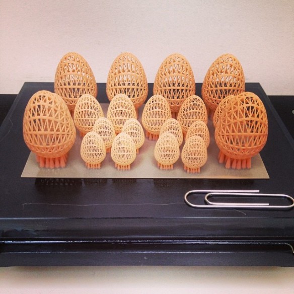 my generative easter egg designs printed on a Perfactory machine